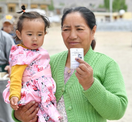 voters overwhelmingly participate in voting across Ladakh PC